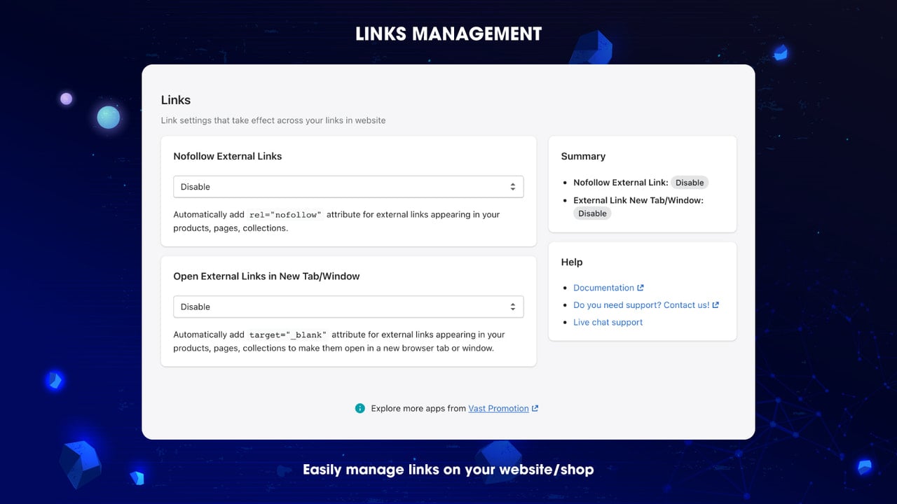 Link manager controls all your website's links