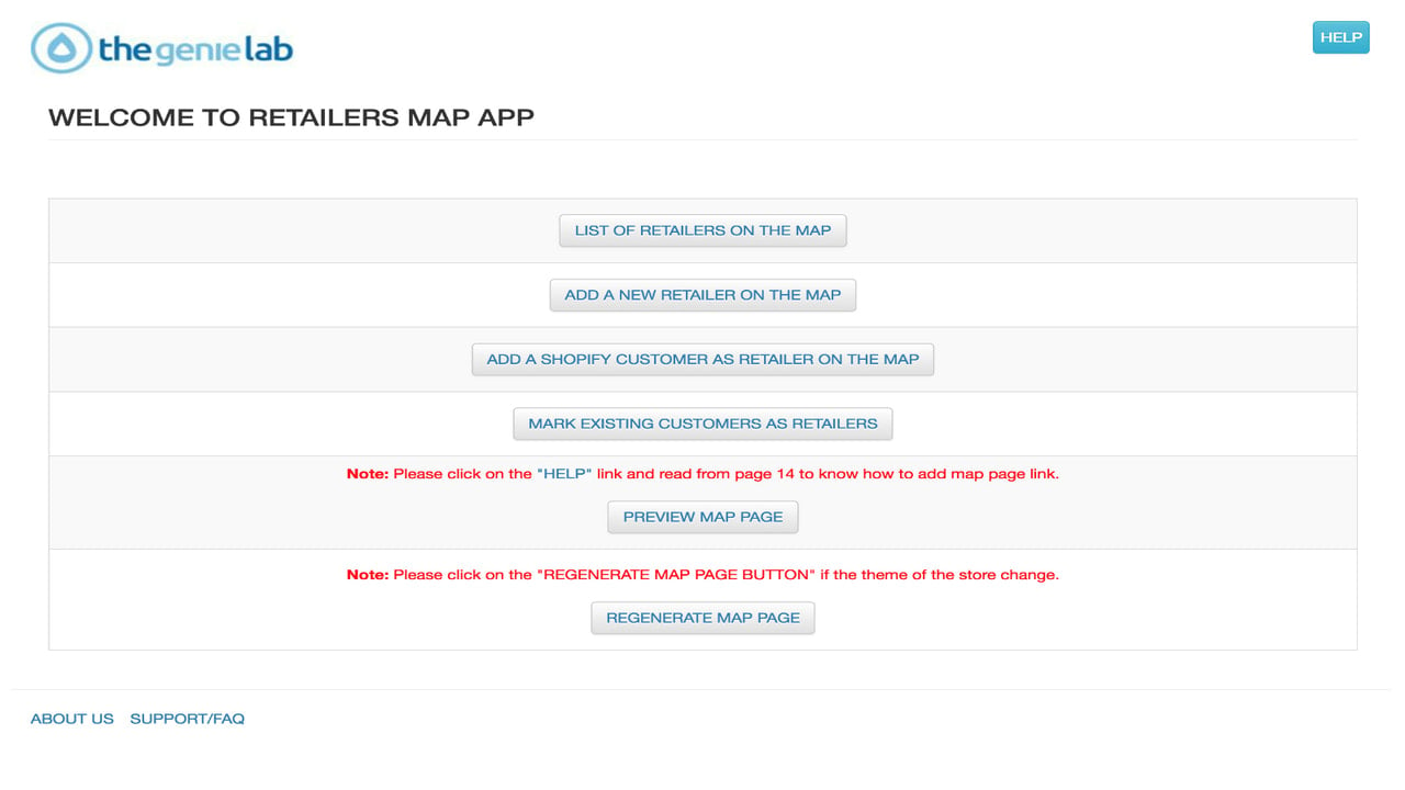 Store locator Dashboard