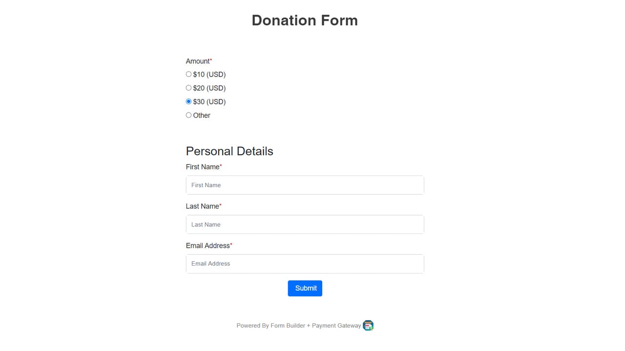 Donation Form