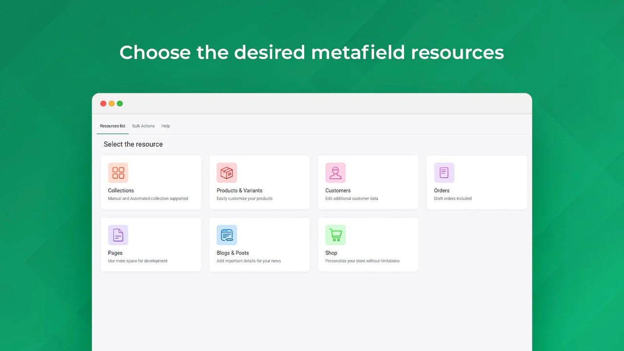 this image shows how to add metafields for collections