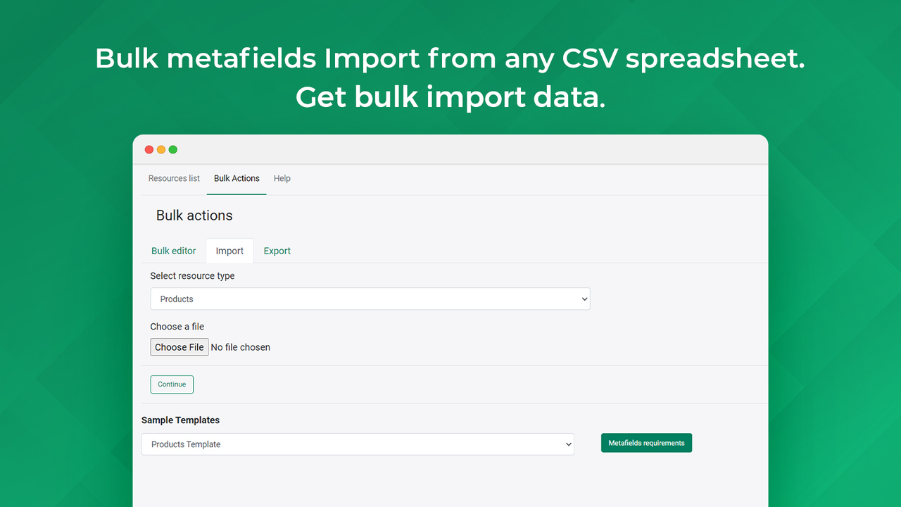 Import via CSV