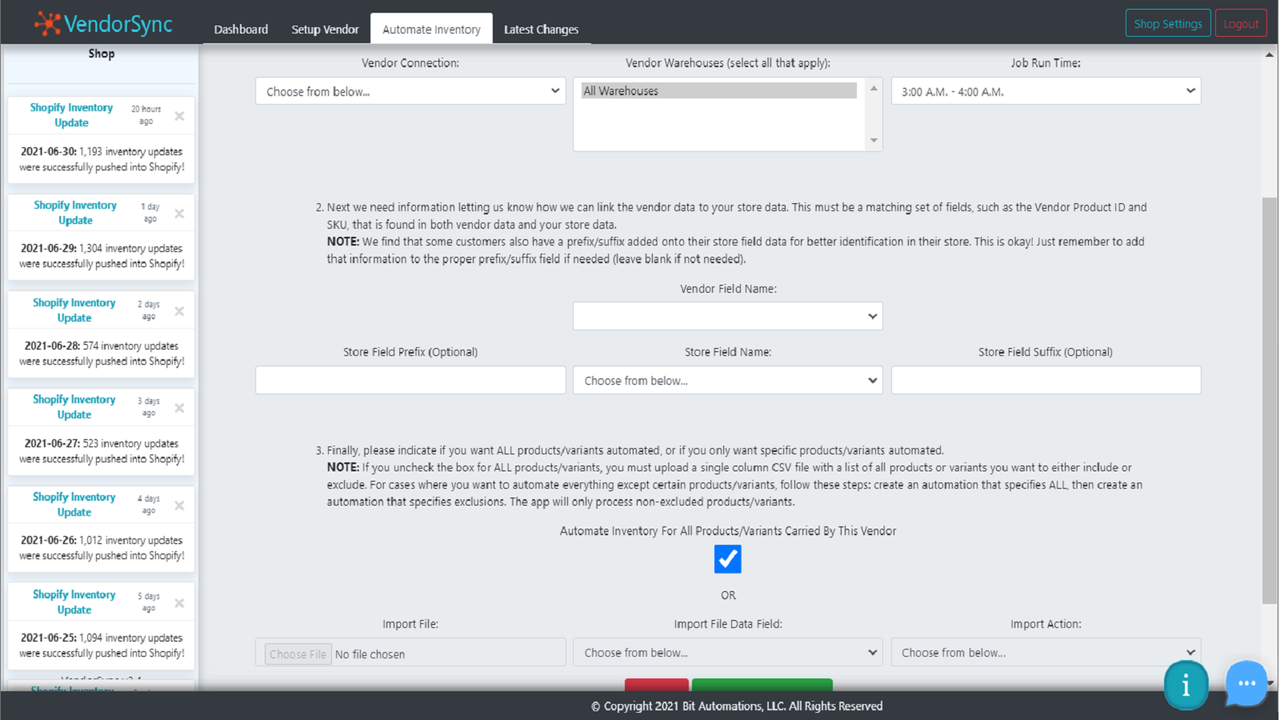 Automations can be used to update your shop data every day!