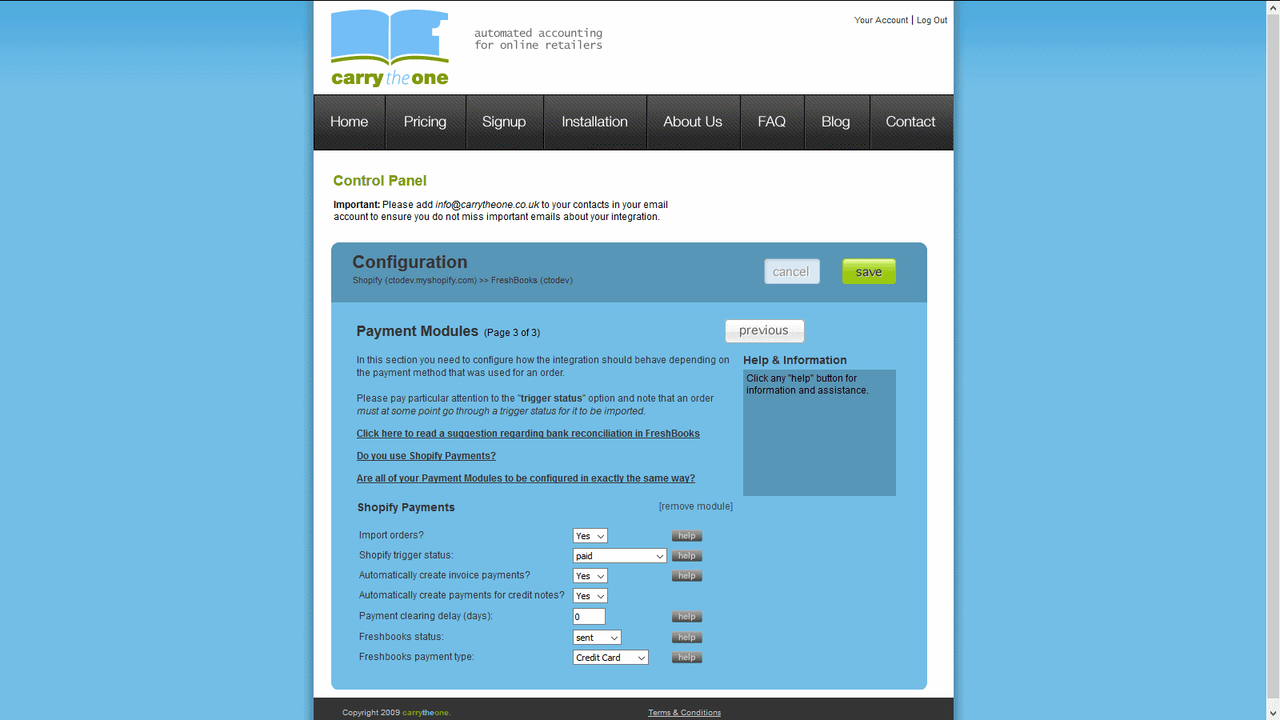 Payment Method Configuration