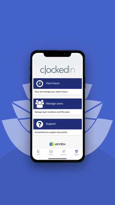 Mobile view of ClockedIn admin