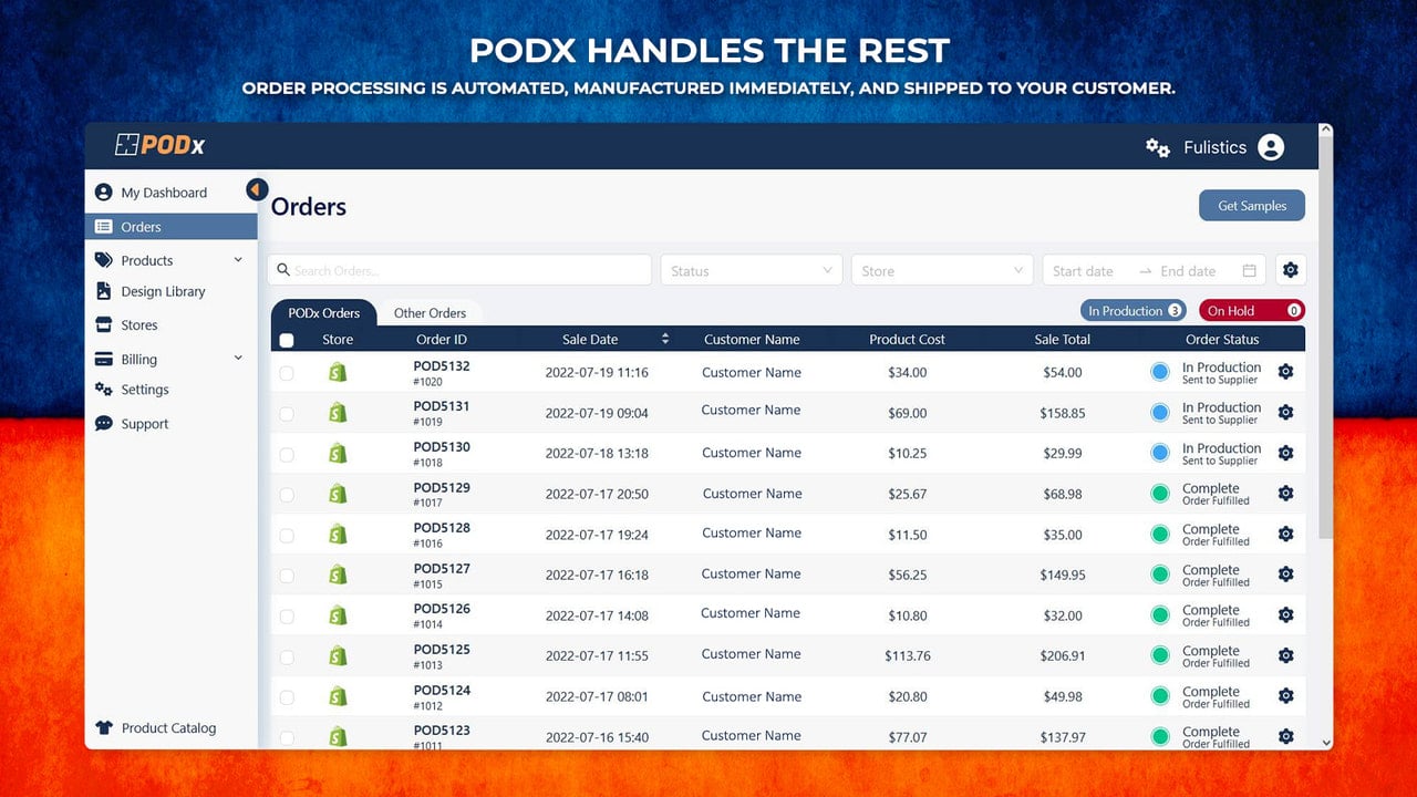 podx print on demand order automation pod SaaS