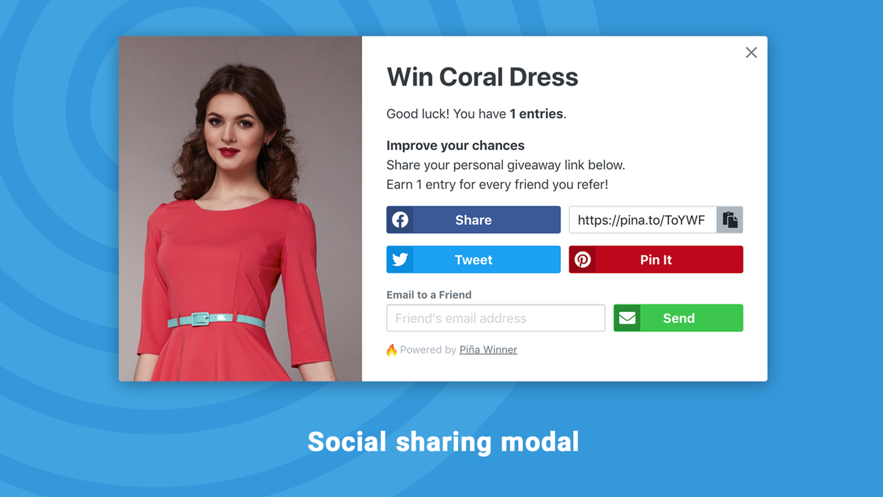 Social sharing modal