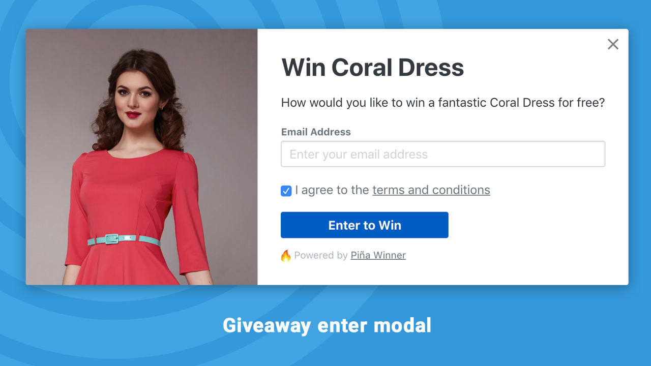 Giveaway enter modal