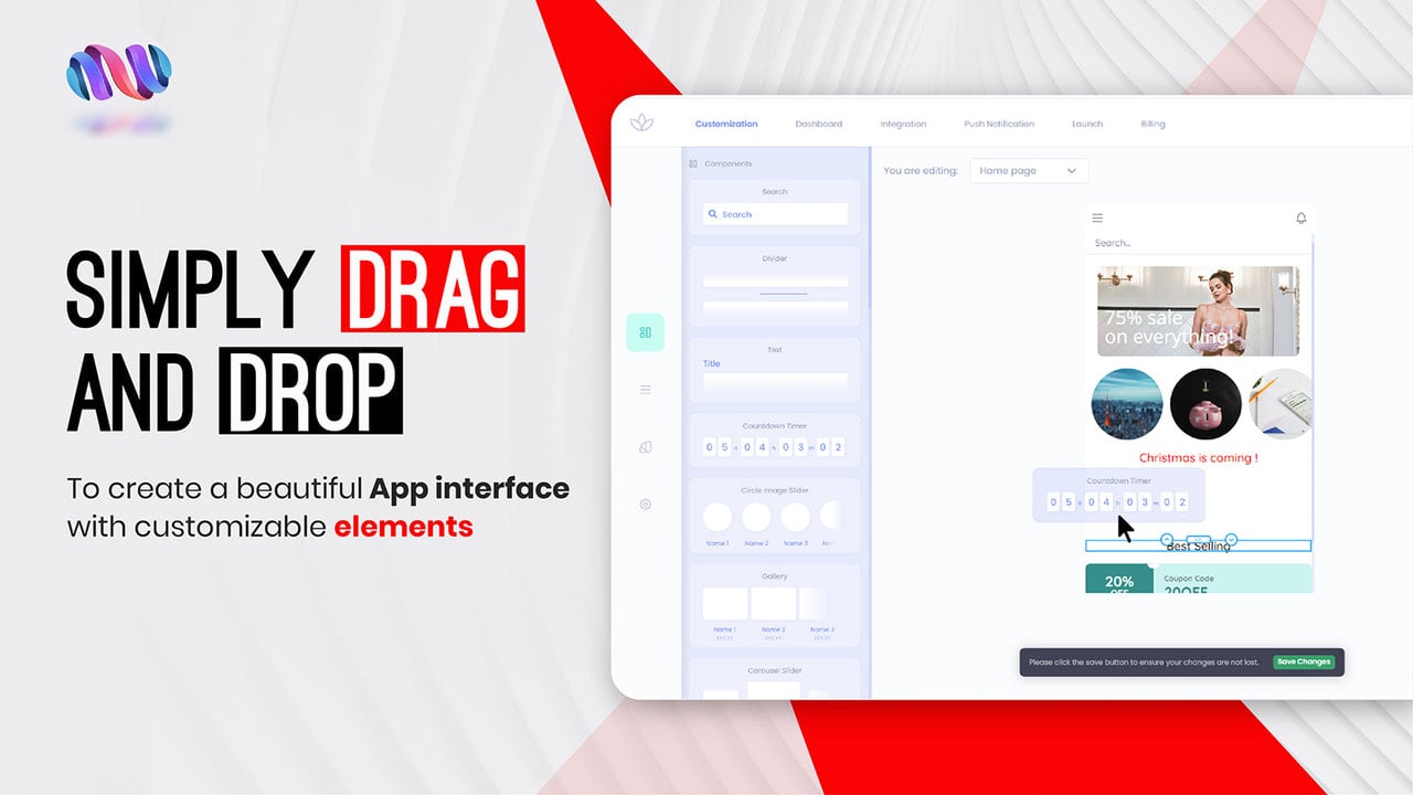 drag and drop to create app