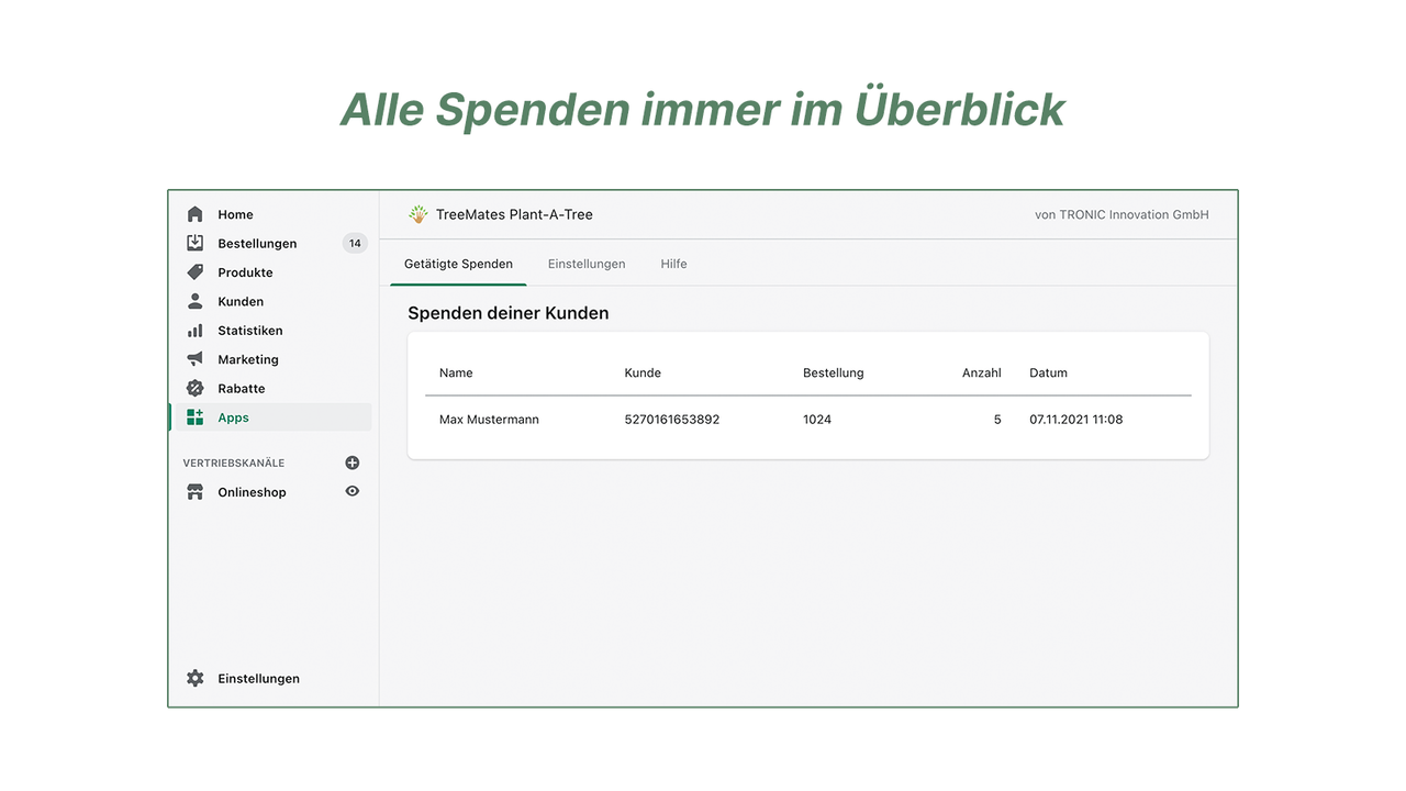 Als Händler den Überbick über die Spenden behalten