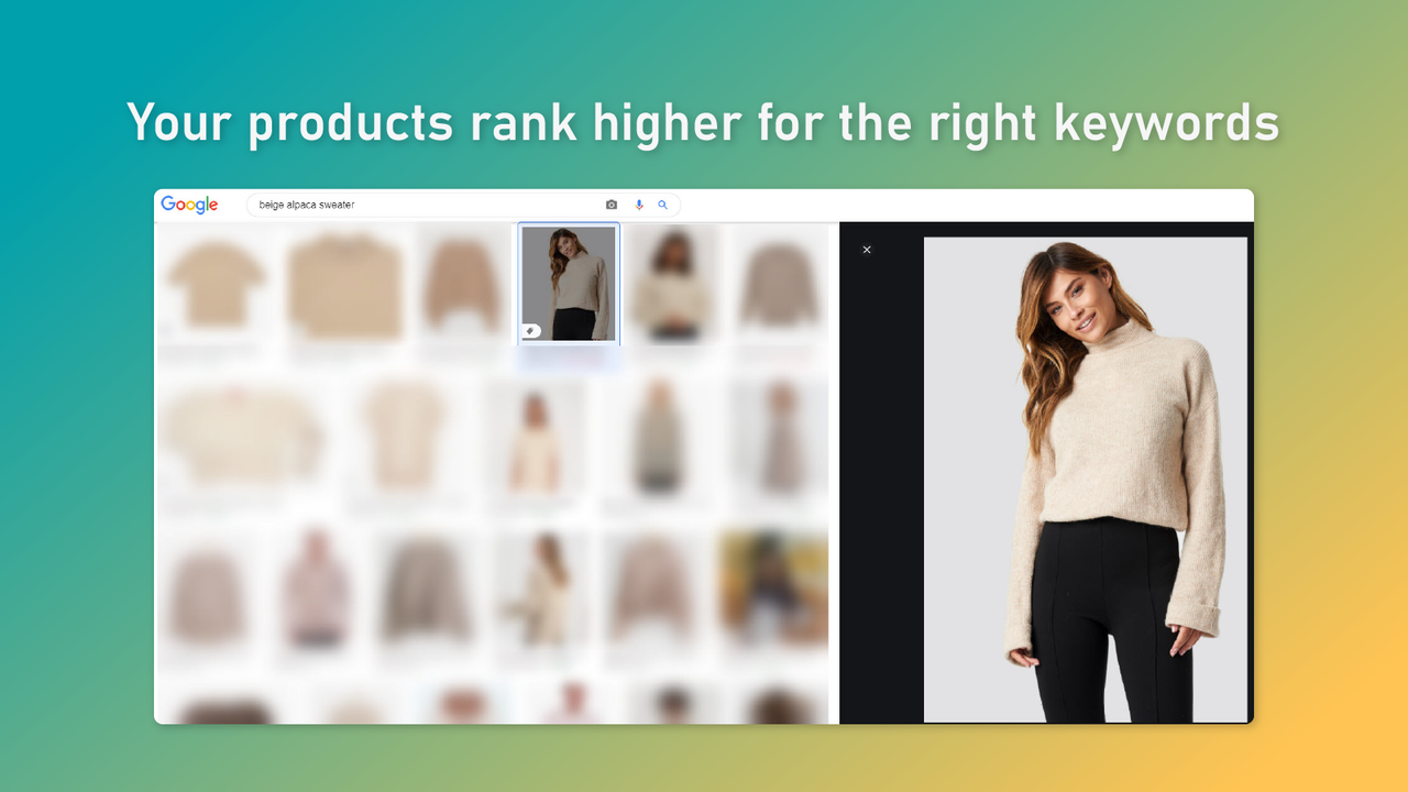 Your products rank higher for the right keywords