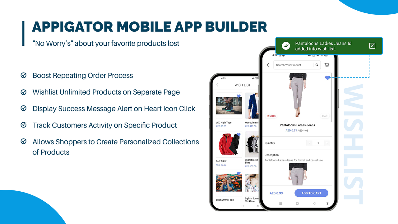 Wishlist Favourite Products in Mobile App