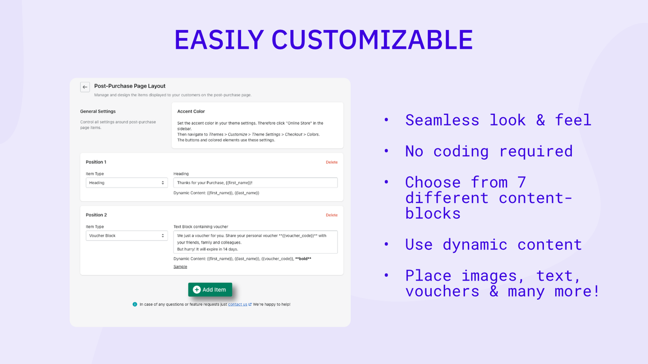 customize shopify post purchase checkout page