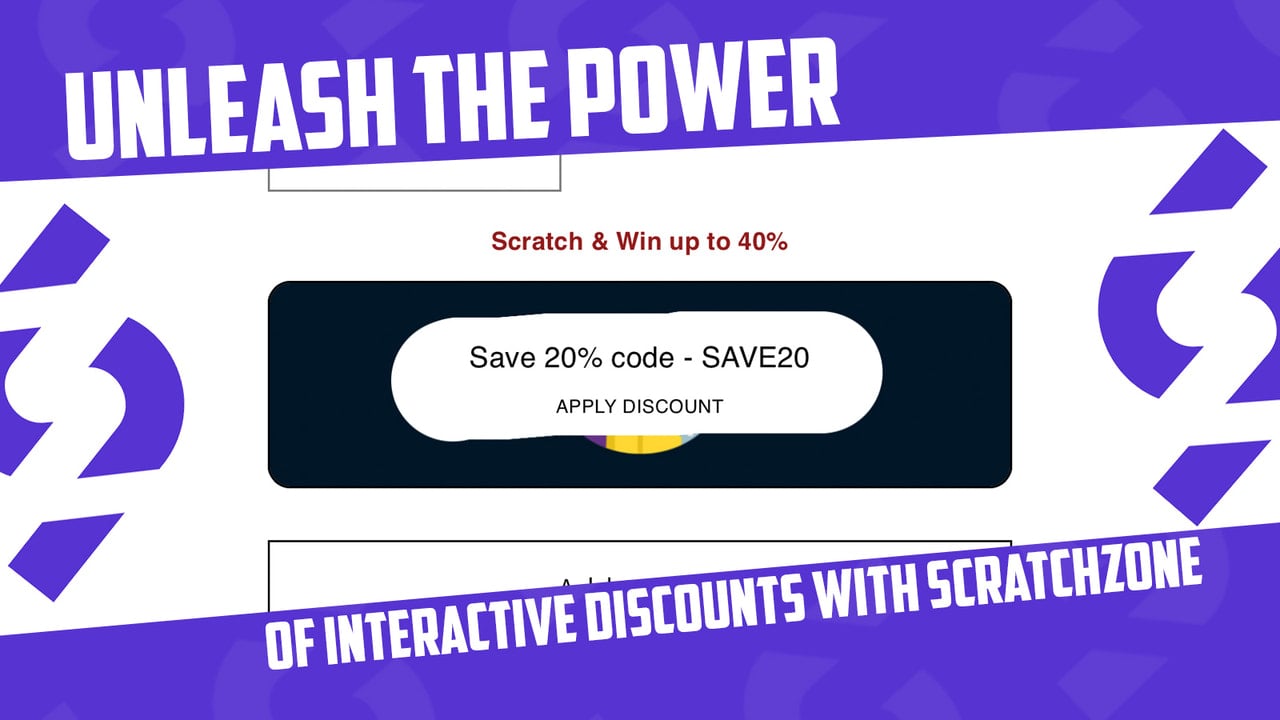 Interactive scratch card revealing a discount code on a mobile