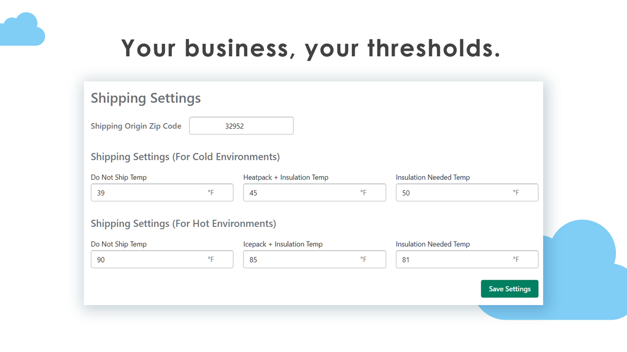 Thresholds designed by you