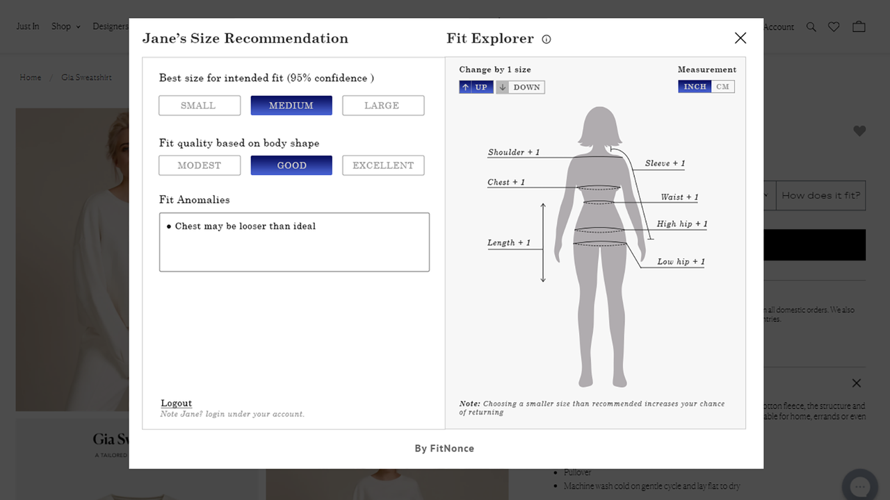 Modal window female