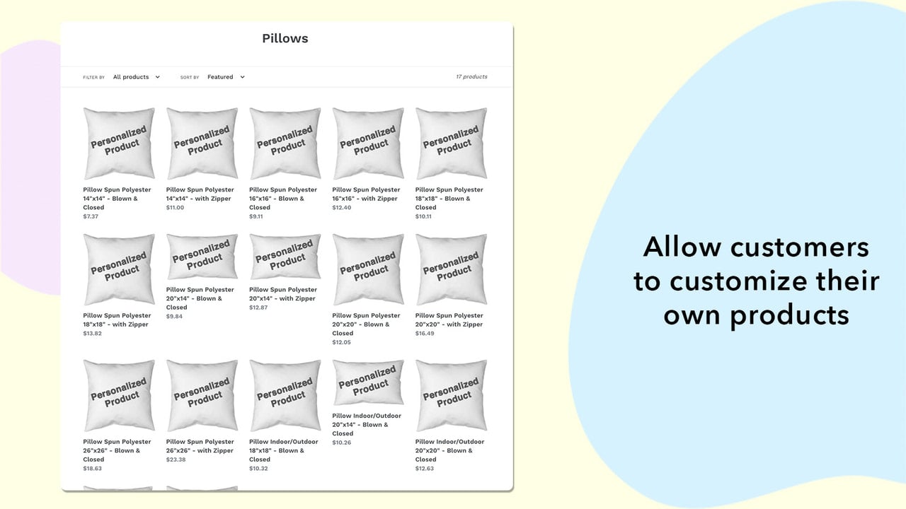 allow customers to customize their own products