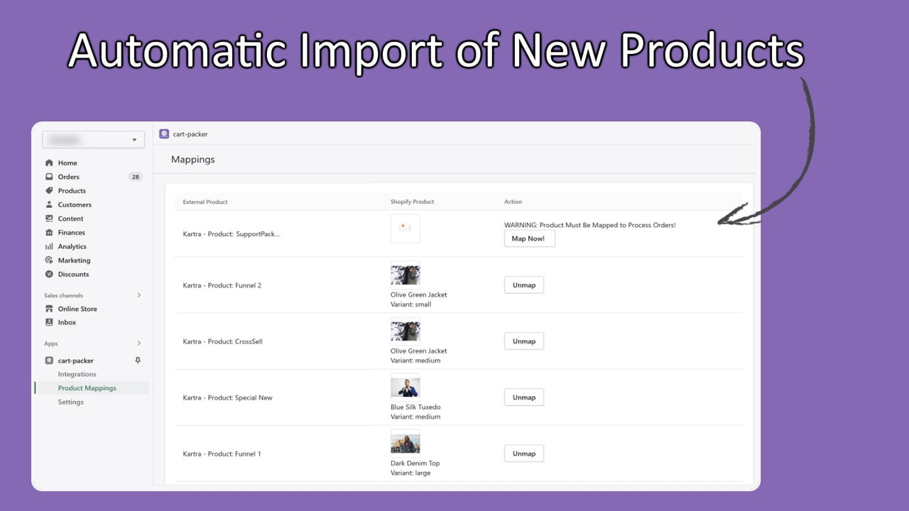 Automatic Import of New Products.
