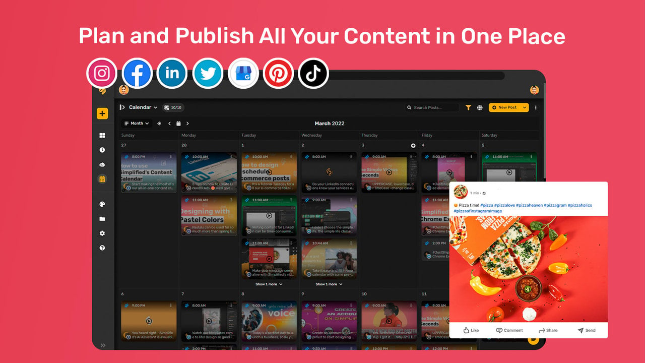 Organize, Plan, and Schedule Schedule Posts from One Platform