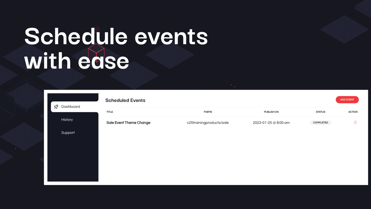 Adding new theme schedule event