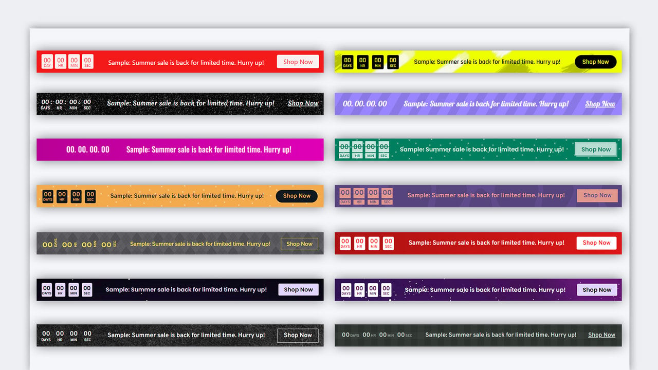 Perfect Countdown Sales Timer : Multiple Preview Samples