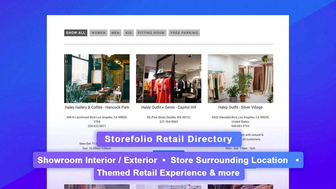 Storefolio Store Directory Photo Gallery Style