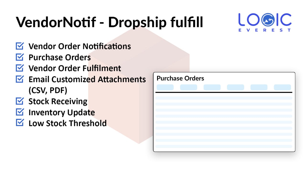 Vendor Notify ‑ Order Export