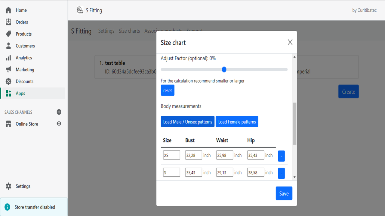 create chart size