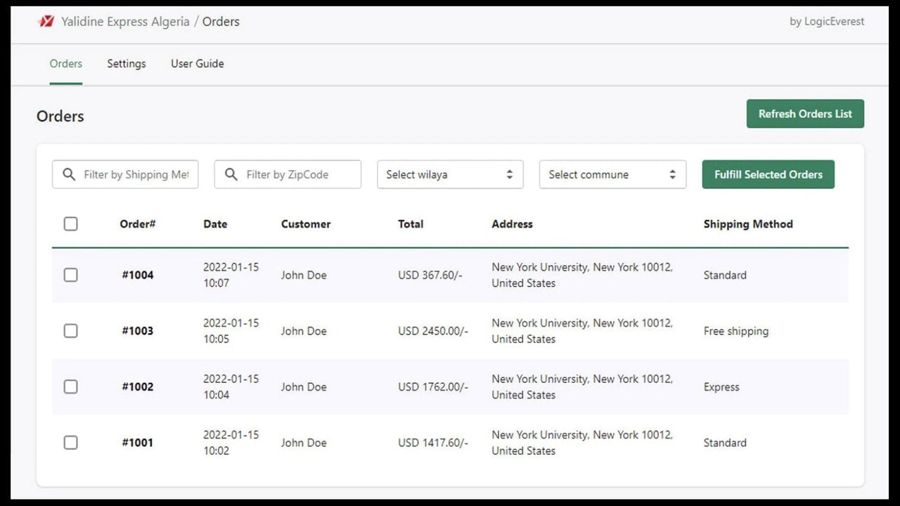 Yalidine Express API Connector