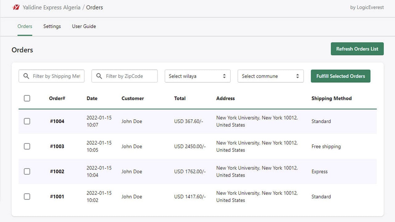 Yalidine Express API Connector