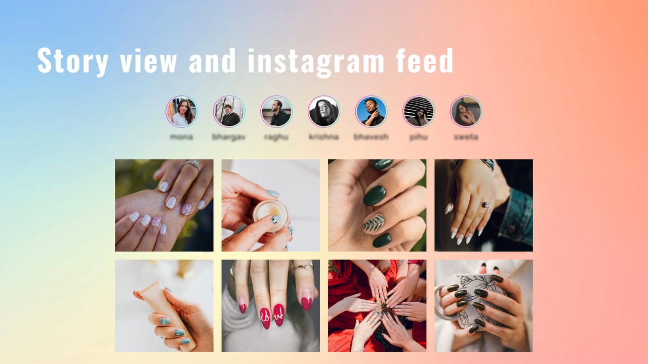 Story and instagram feed view