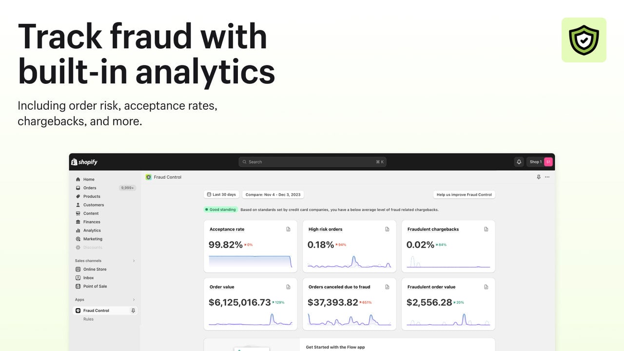 Track fraud with built-in analytics.