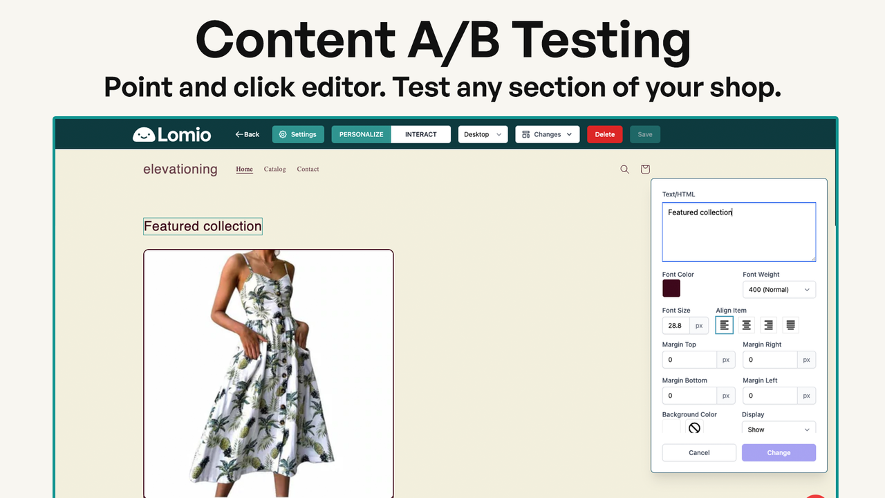 A/B test any section of your store