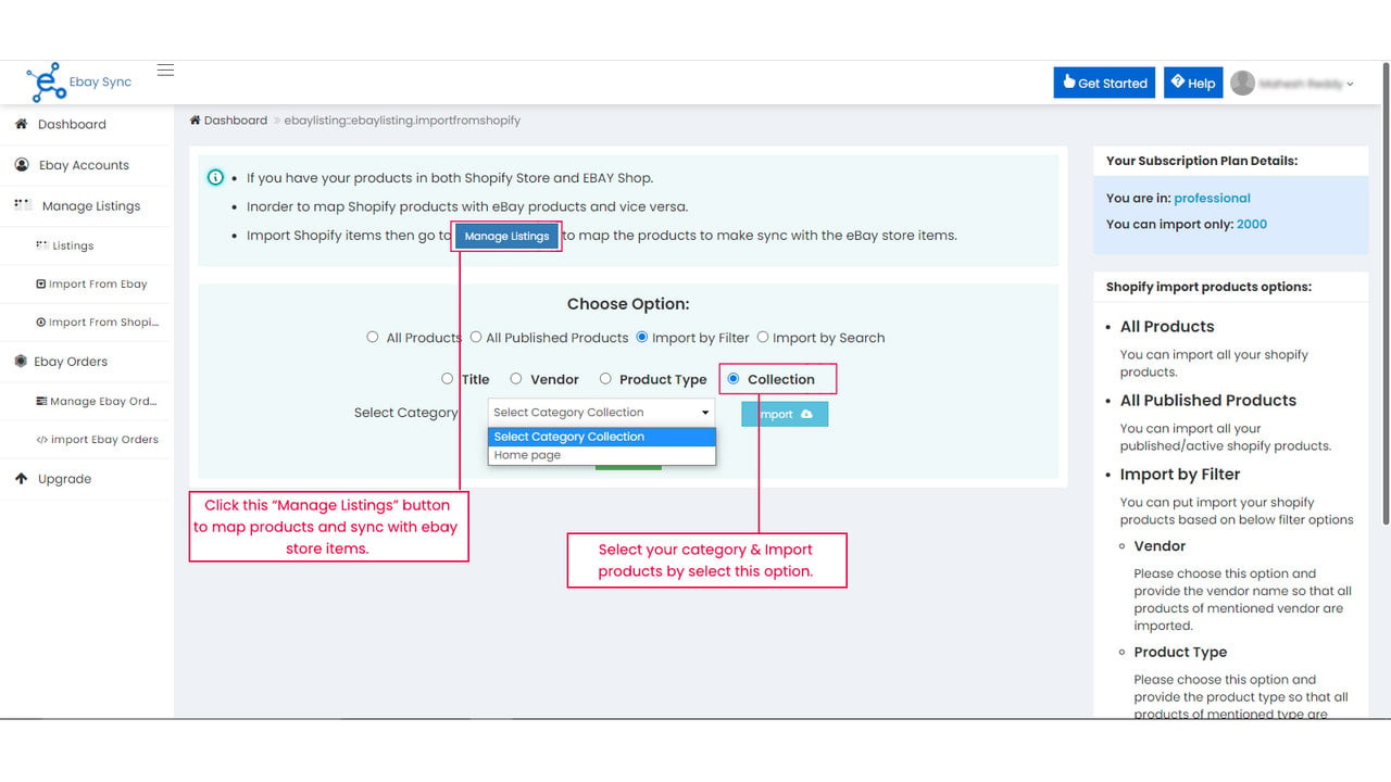 Import Shopify Items by Category