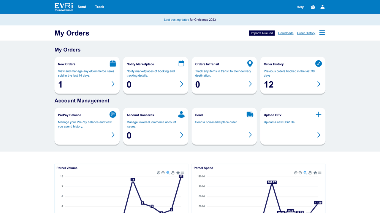 Evri Dashboard