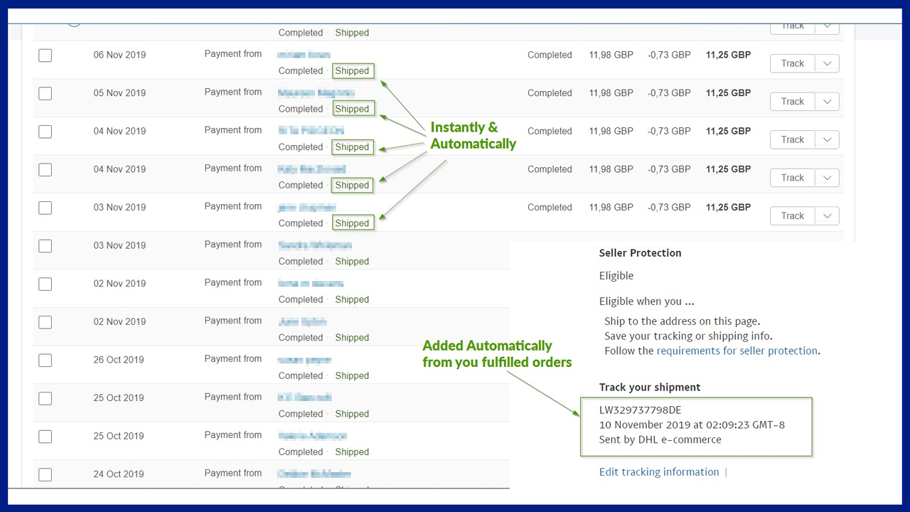 Synced transactions