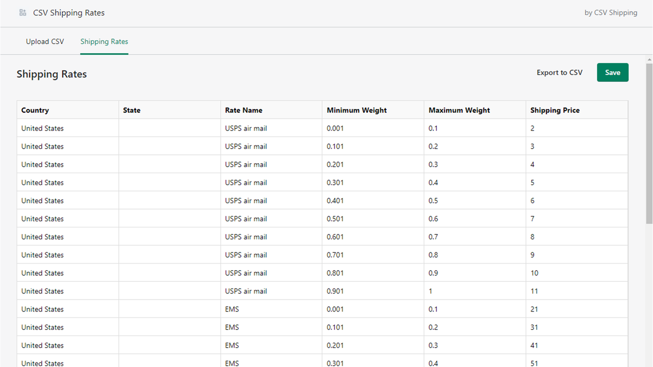 Upload excel csv file