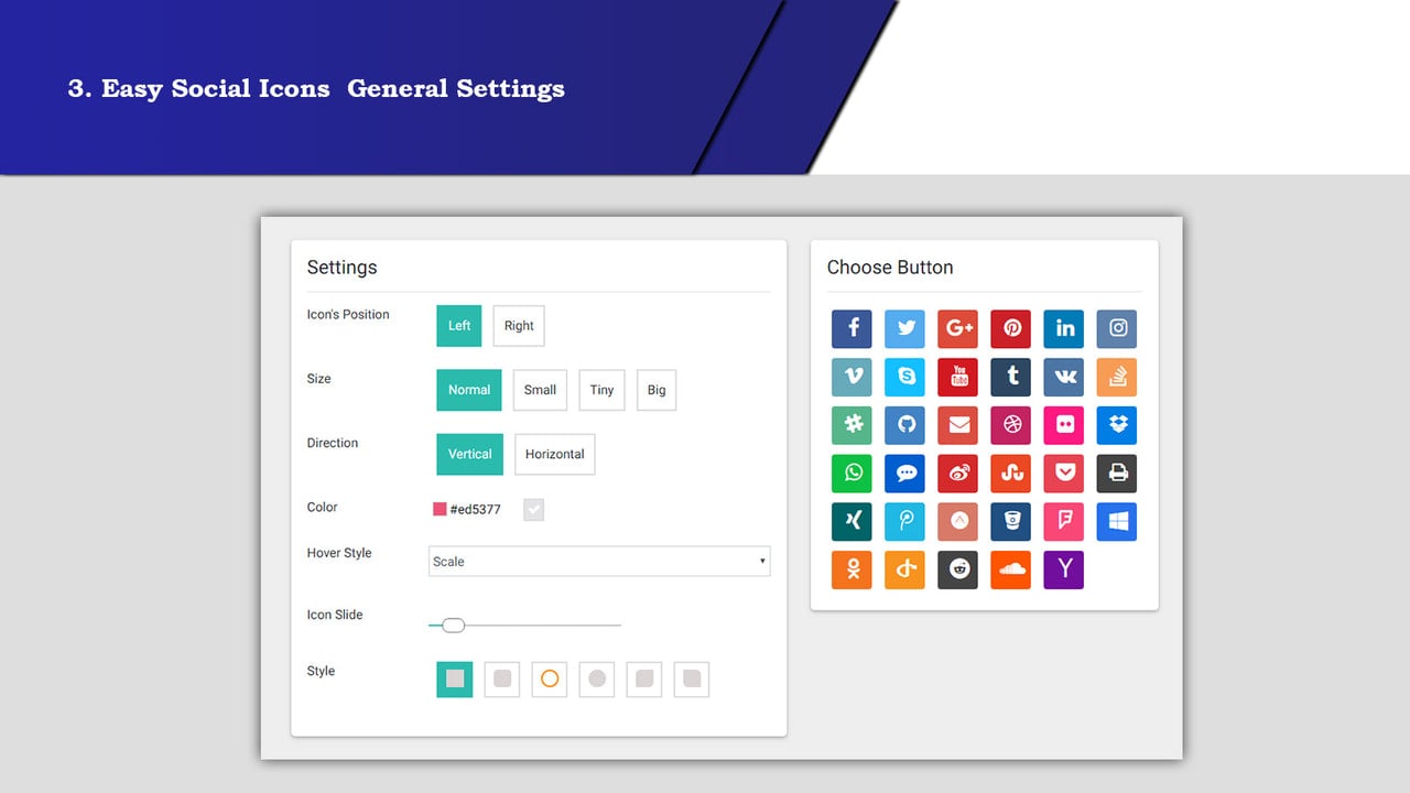 Social Icons General Settings