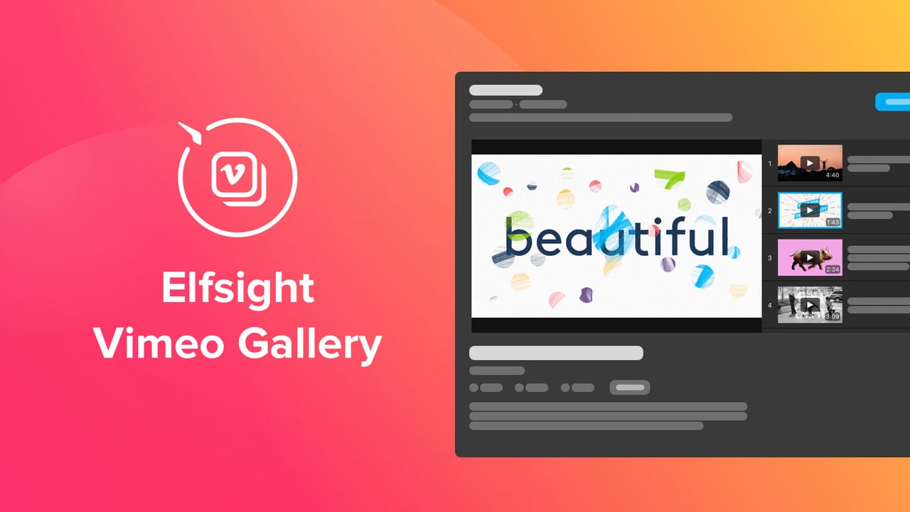 Vimeo Gallery for a Shopify Website by Elfsight