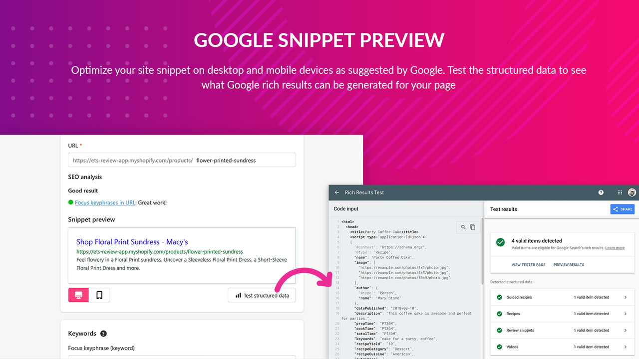 Google snippet preview