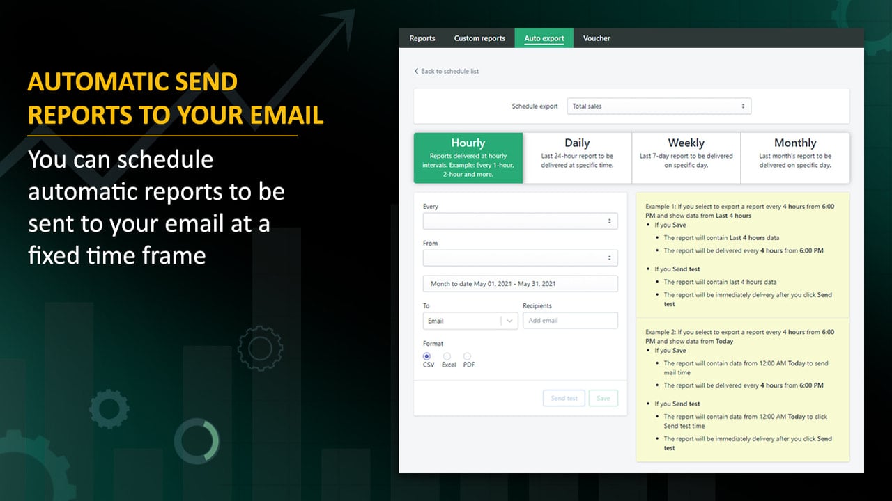 Schedule reports example