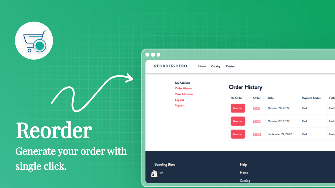 Reorder button on account page