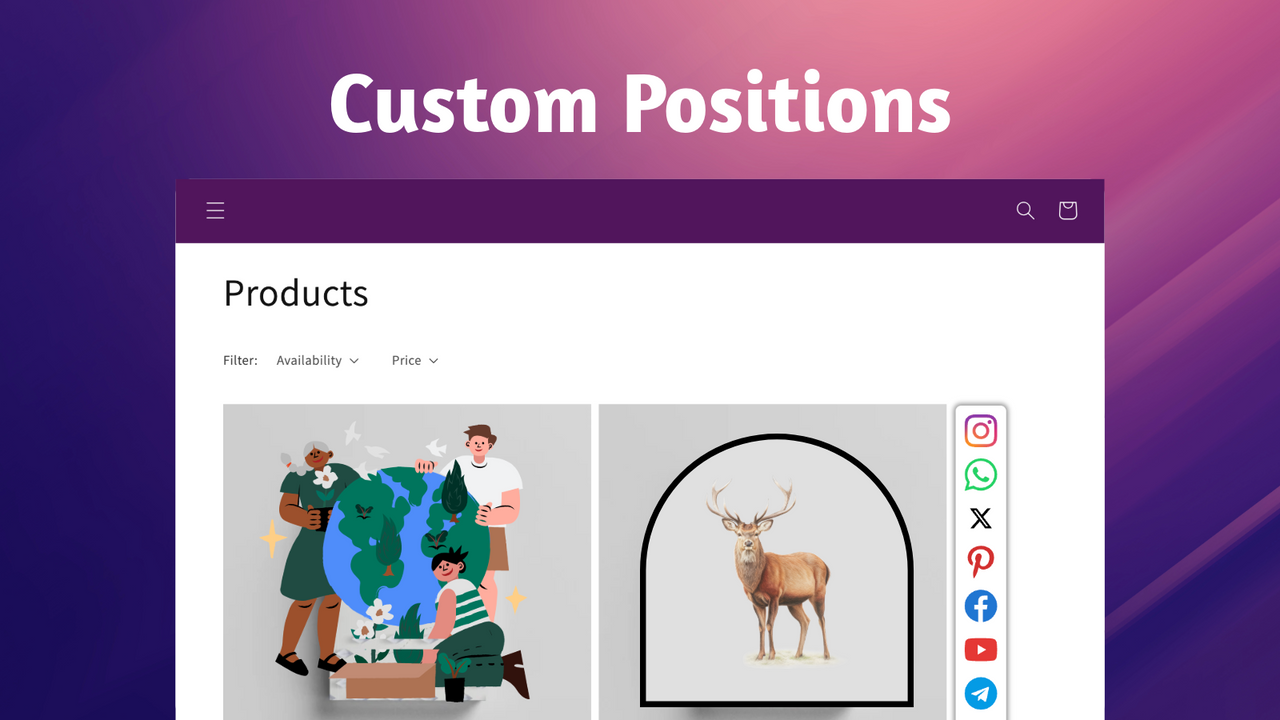 Multiple Positions and Custom Position so Social Bar