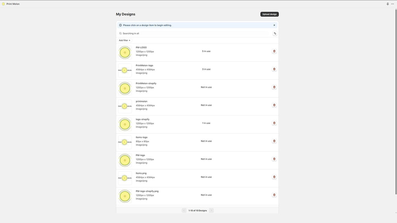 Print Melon - Manage your designs