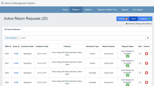 Easy Returns Management System