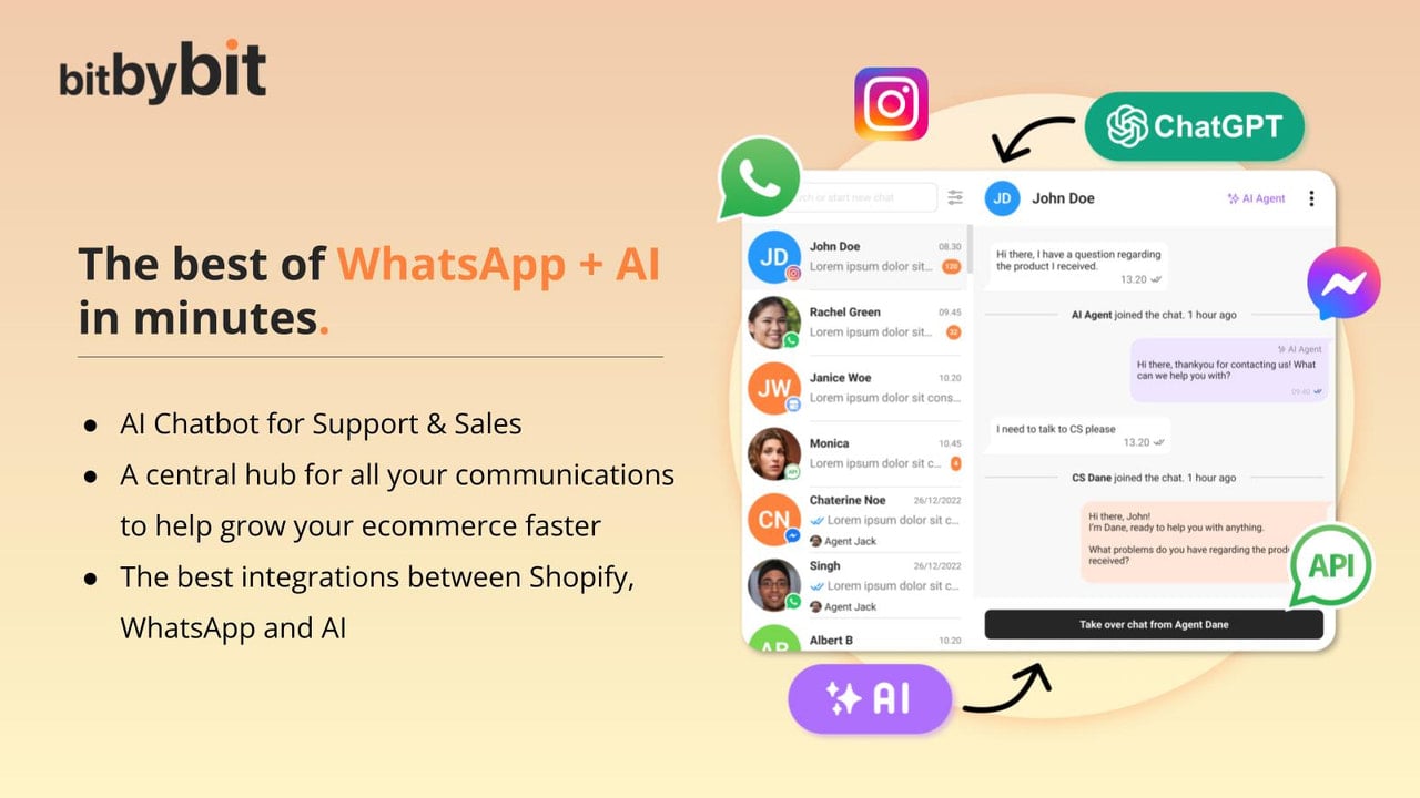 AI Chatbot for WhatsApp Shopify. bitChat