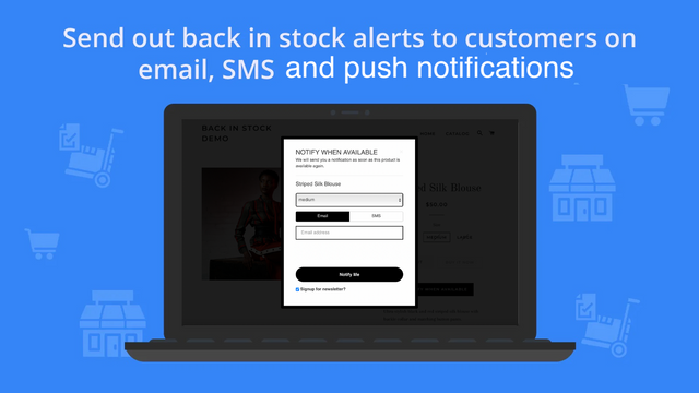 shopify back in stock alerts, back in stock notifications