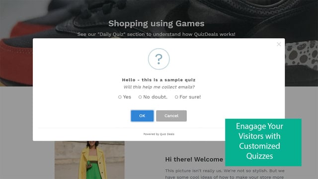Quiz Deals Email Popup Game