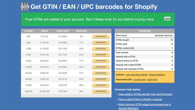 AR: Buy GTIN/UPC barcodes