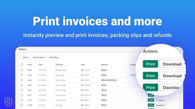 F: PDF Invoice ‑ Order Printer