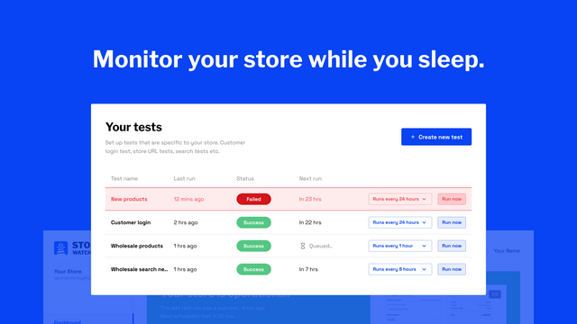 Monitor your store while you sleep with test automation